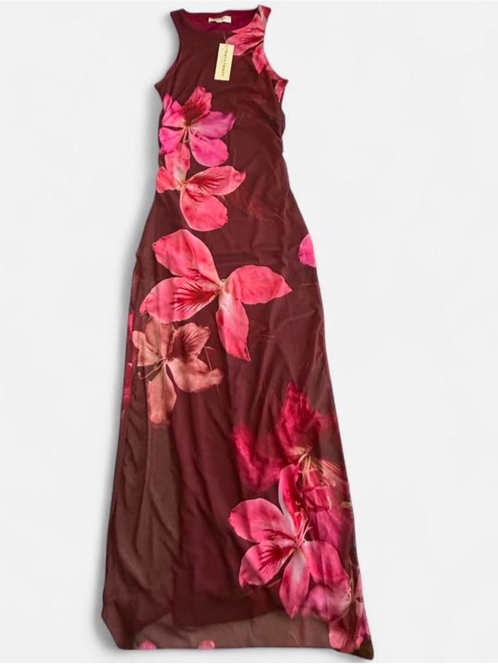 Thirty Thirty LA Floral Ruched Maxi Dress - Size M - Red / Pink - NWT